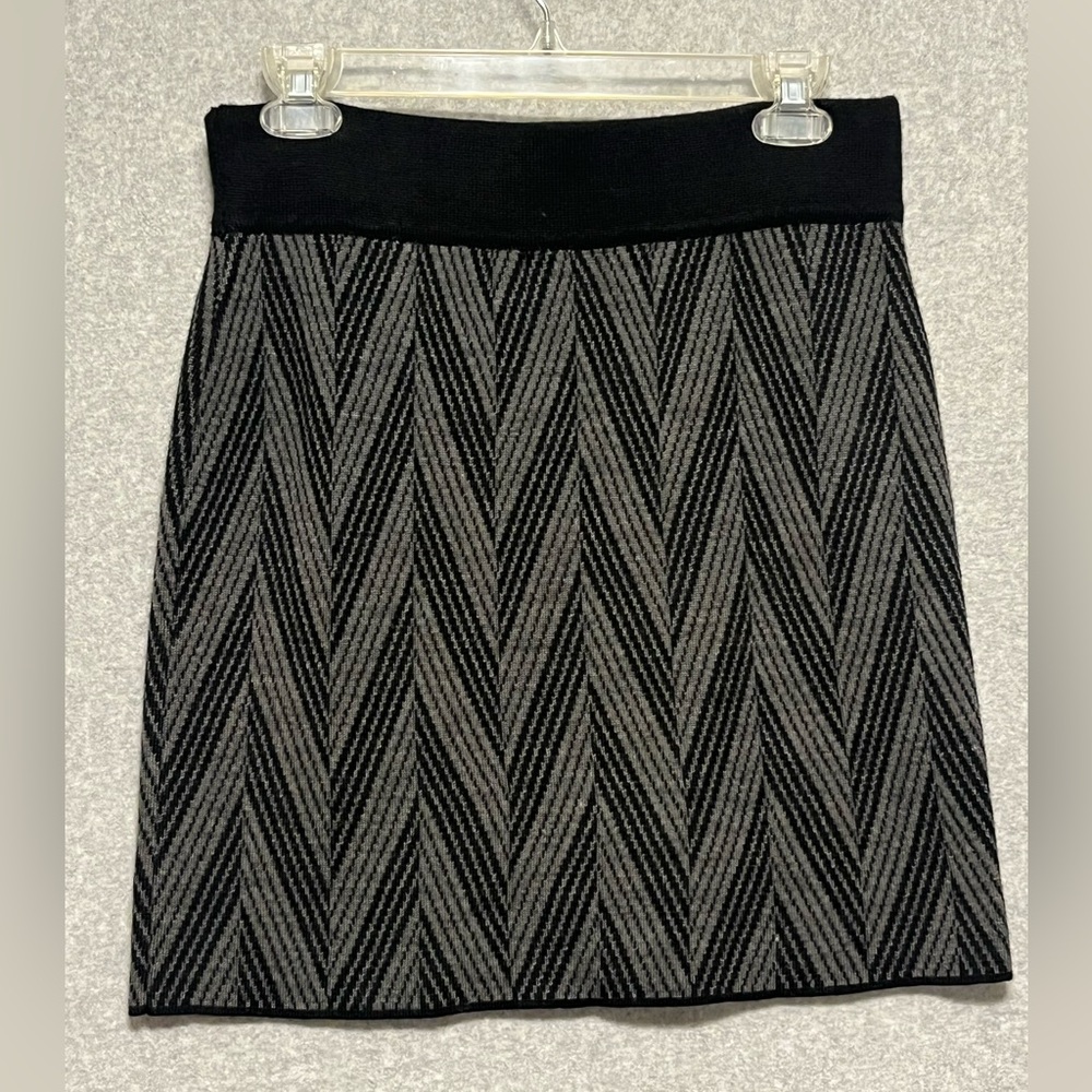 Wool Blend Sweater Knit Skirt Mini Short Chevron 70s vibe